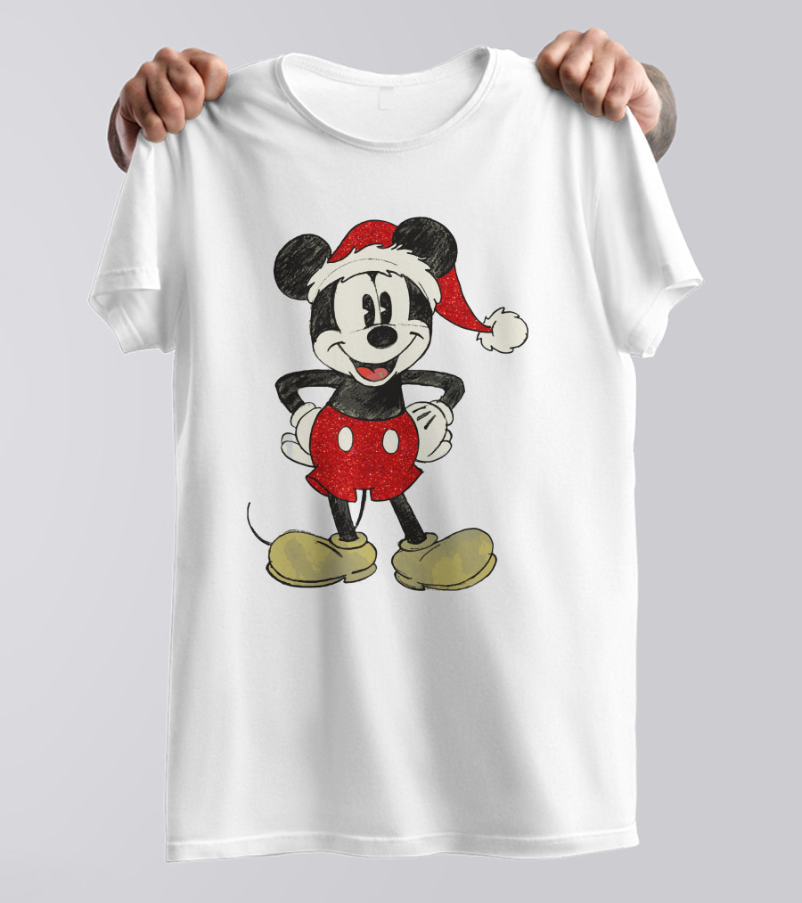 Mickey Mouse Santa Hat Christmas Disney T-Shirt