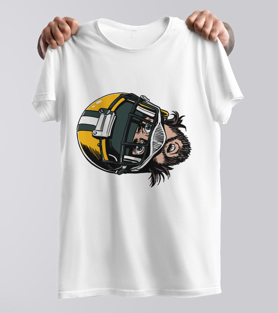 Aaron Rodgers Green Bay Packers Helmet T-Shirt