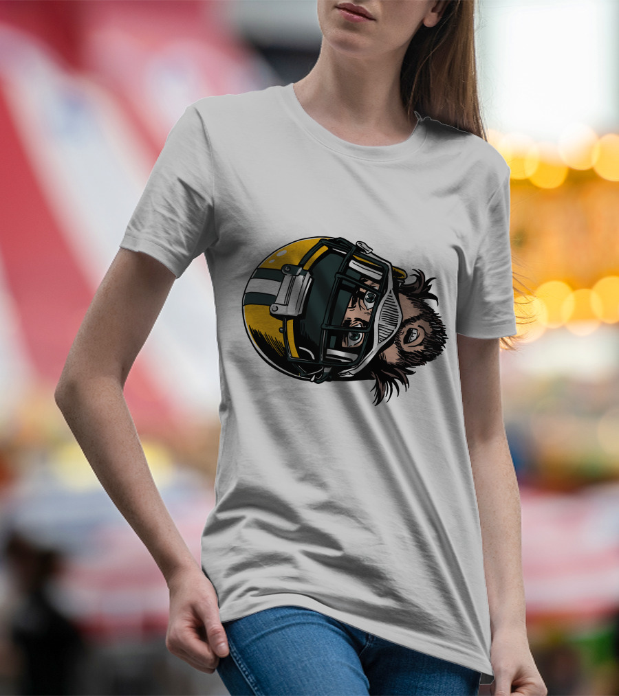 Aaron Rodgers Green Bay Packers Helmet T-Shirt