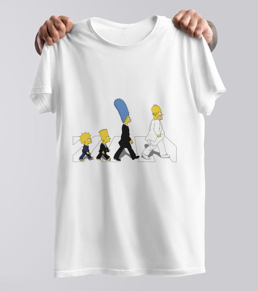 The Simpsons Abbey Road Parody Walking Family T-Shirt