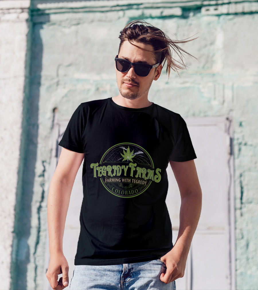 Tegridy Farms Farming With Tegridy Colorado Vintage Logo Cannabis Leaf T-Shirt