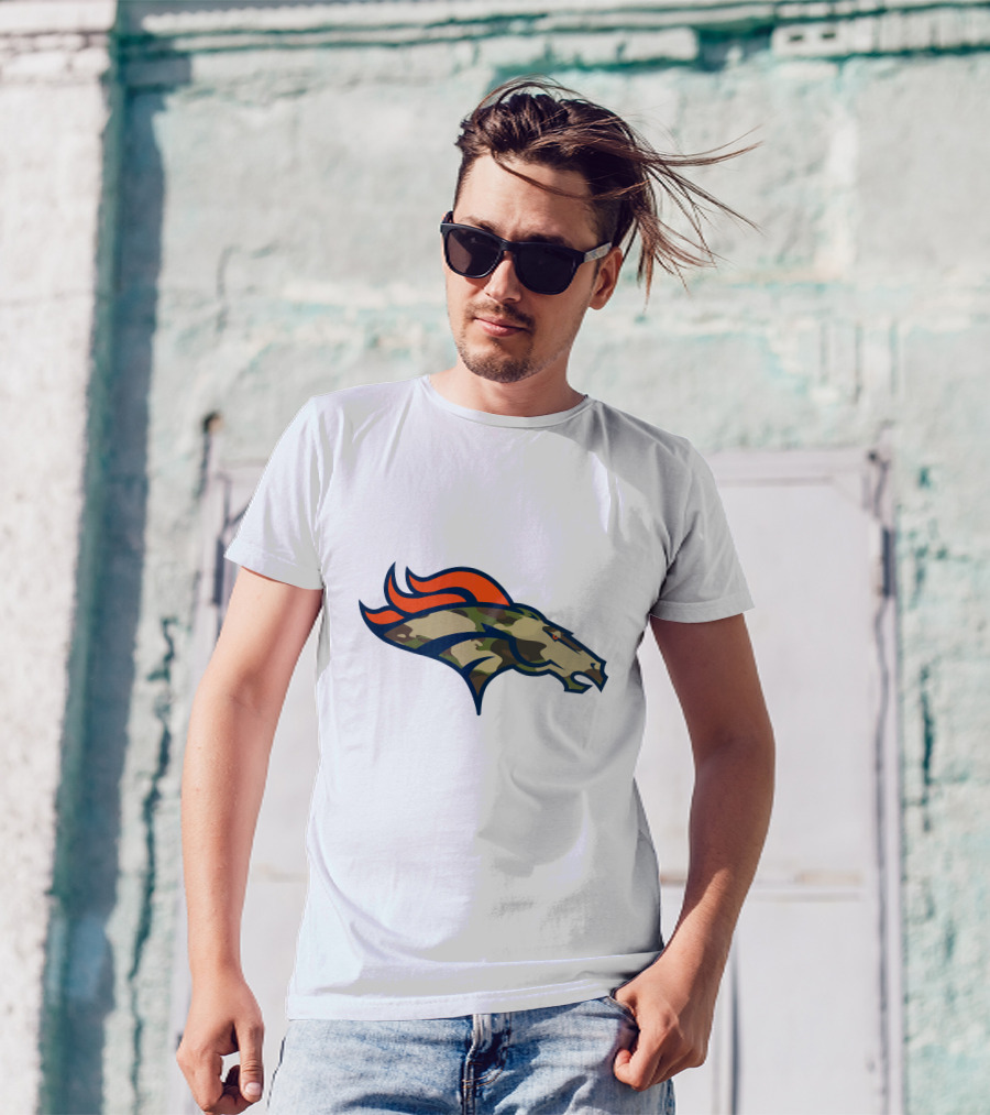 Denver Broncos Camo Horsehead Emblem T-Shirt