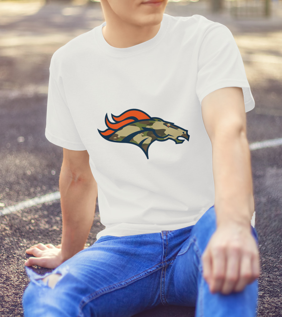 Denver Broncos Camo Horsehead Emblem T-Shirt