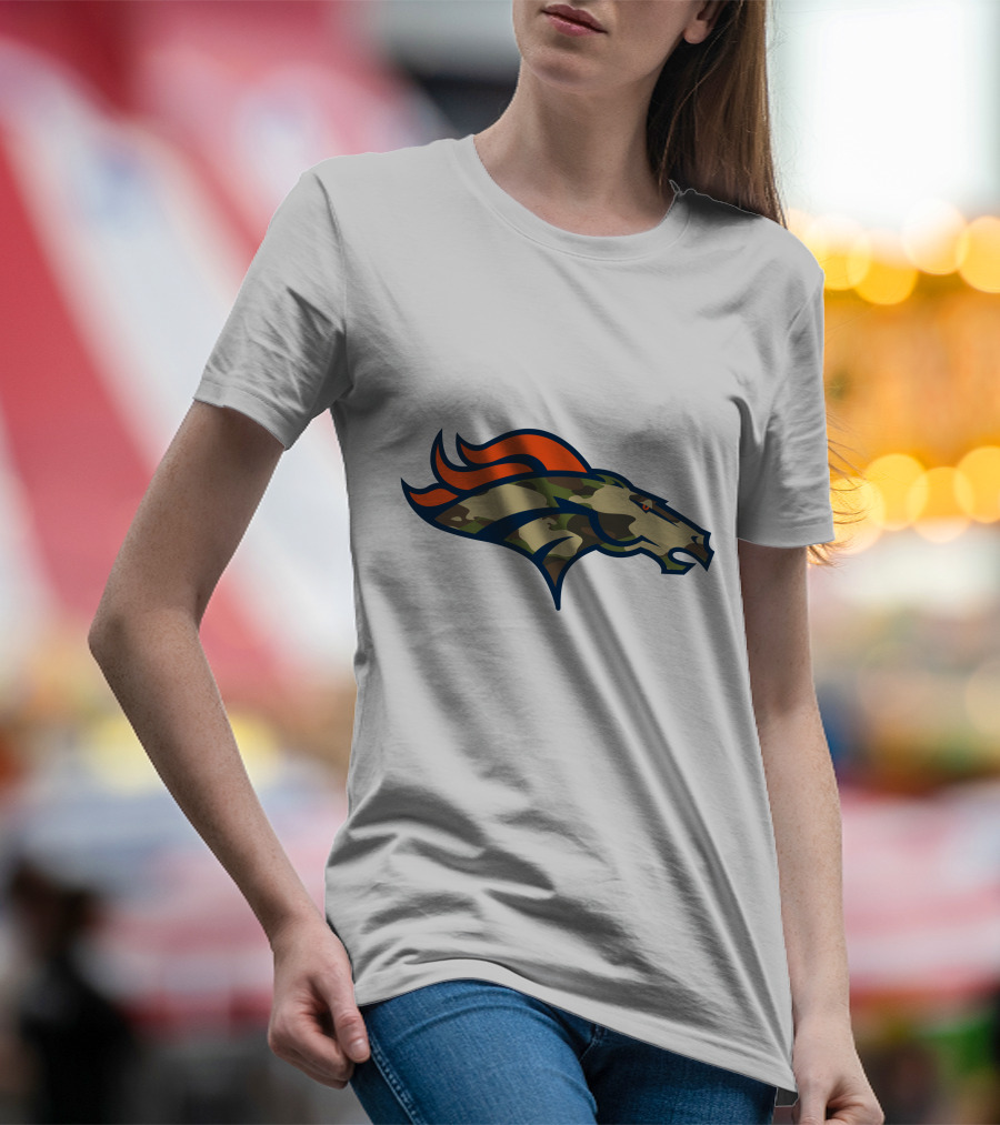 Denver Broncos Camo Horsehead Emblem T-Shirt