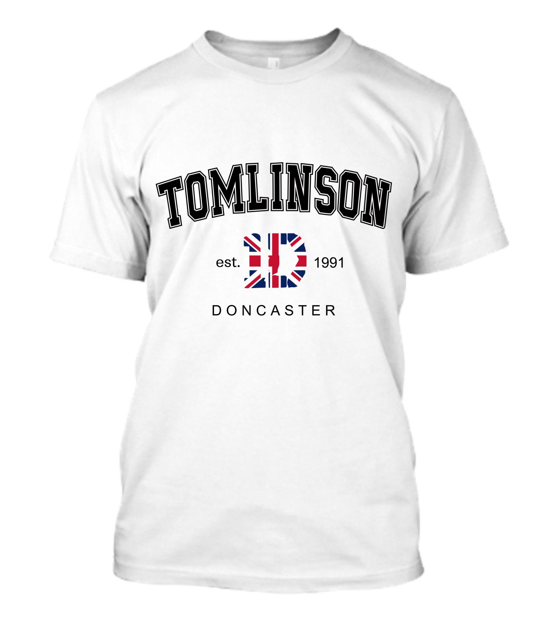 TOMLINSON Est 1991 Doncaster UK Flag LD T-Shirt