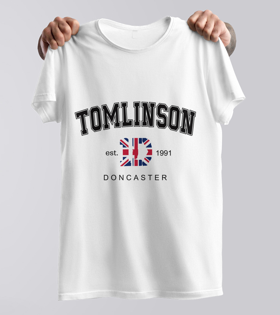 TOMLINSON Est 1991 Doncaster UK Flag LD T-Shirt