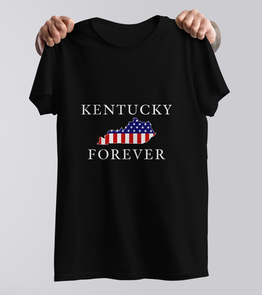 KENTUCKY FOREVER American Flag Map T-Shirt