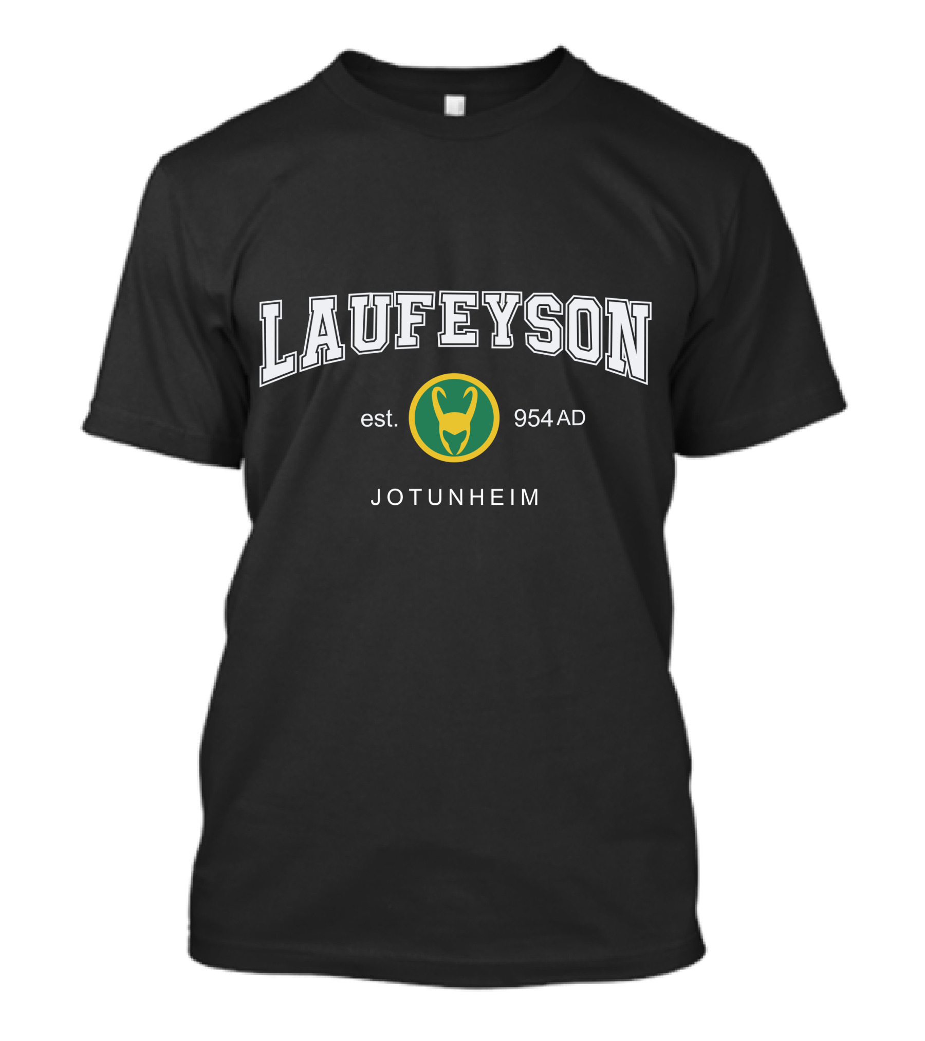 Laufeyson Est 954 AD Jotunheim Green Helmet T-Shirt
