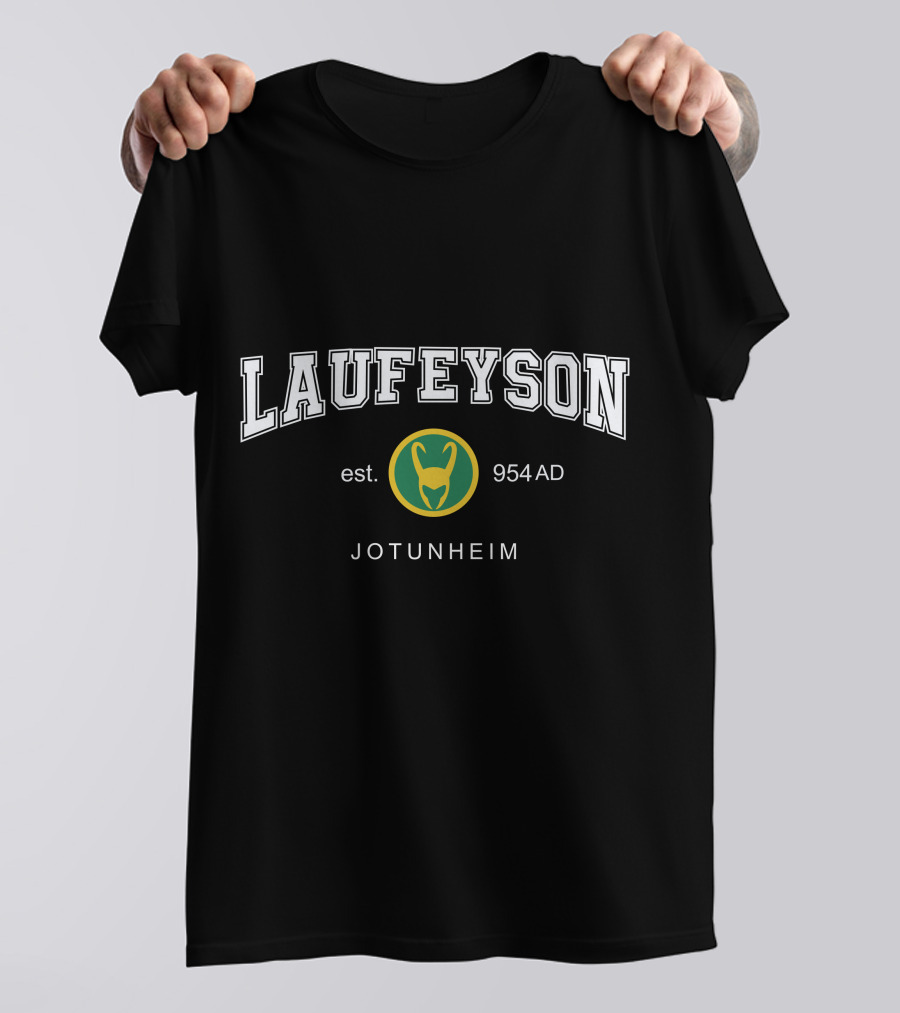 Laufeyson Est 954 AD Jotunheim Green Helmet T-Shirt