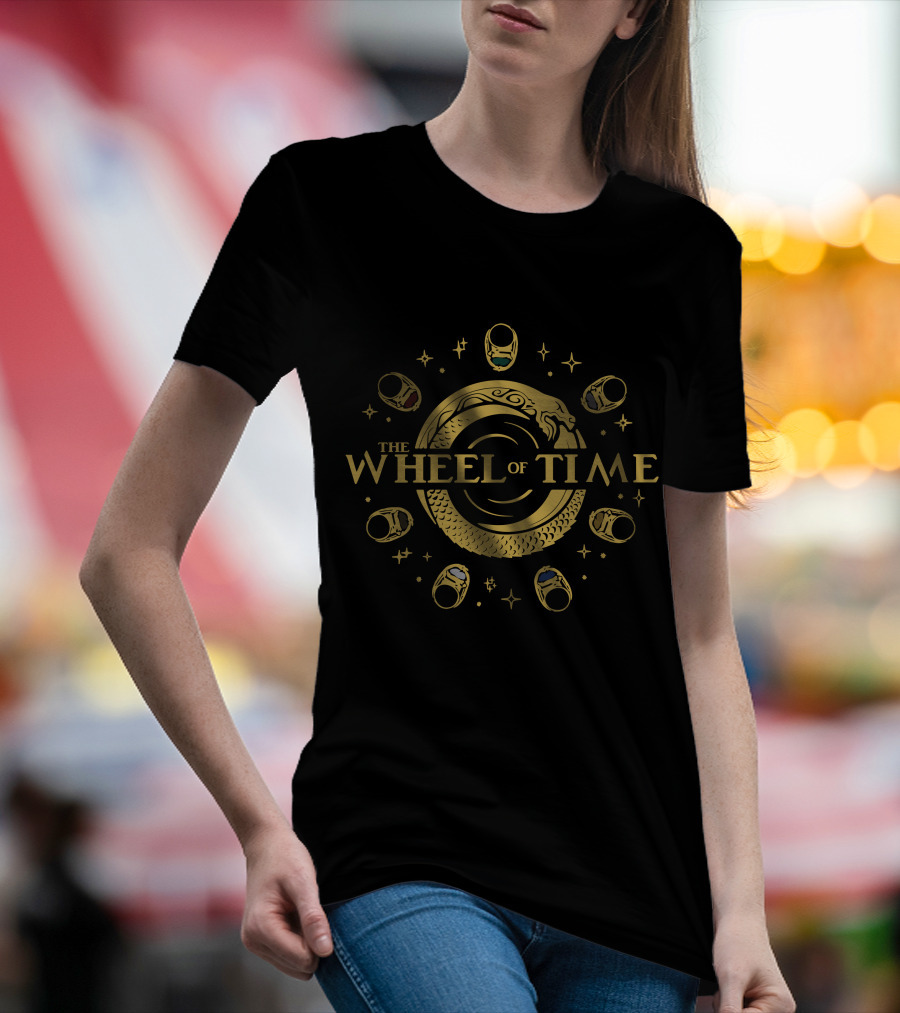 The Wheel Of Time Ouroboros Seven Rings Magic Stars T-Shirt