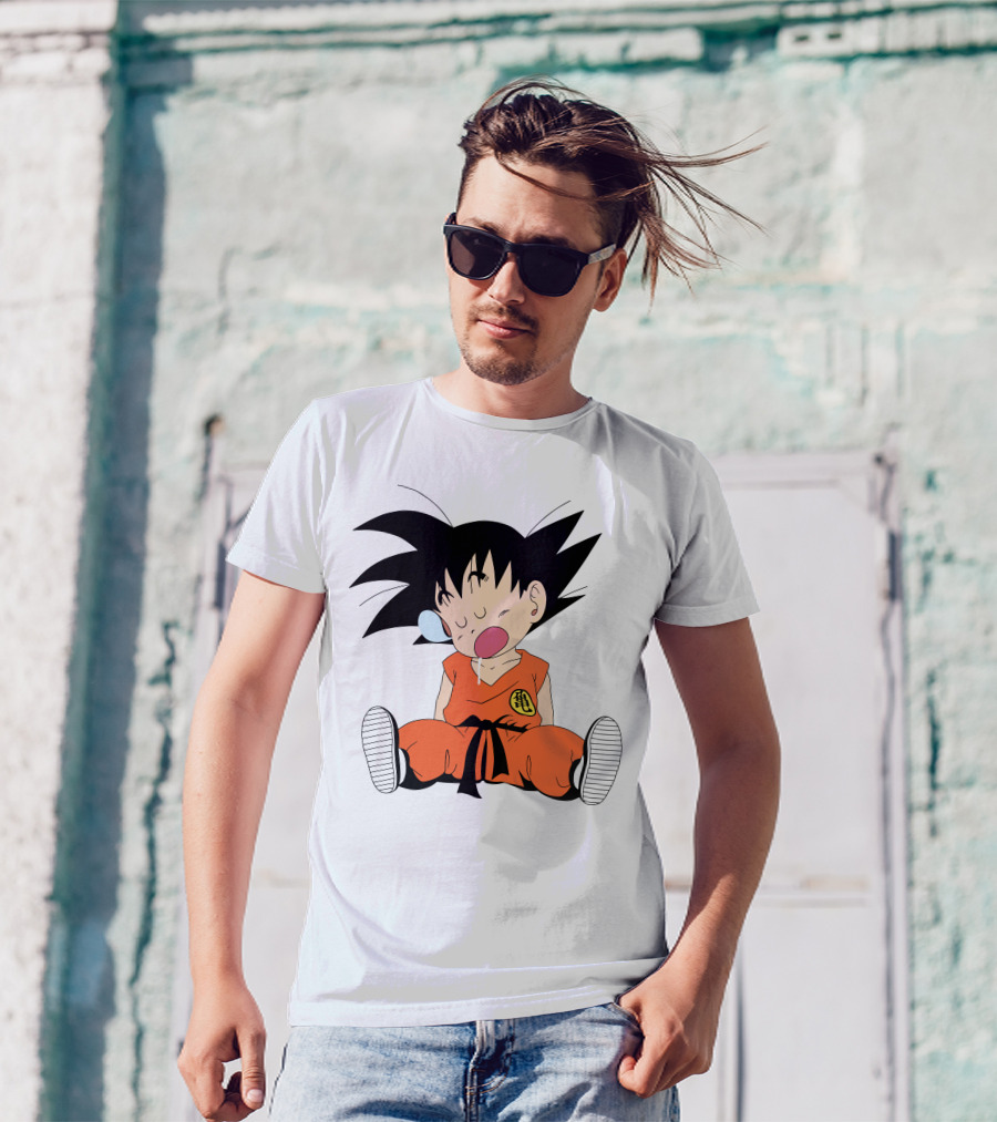 Baby Goku Sleepy Orange Gi Krillin Kanji Bubblegum Drool T-Shirt