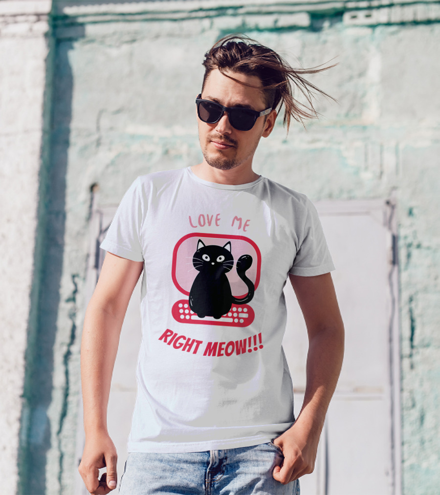 Love Me Right Meow Valentine Boss Kitty T-Shirt