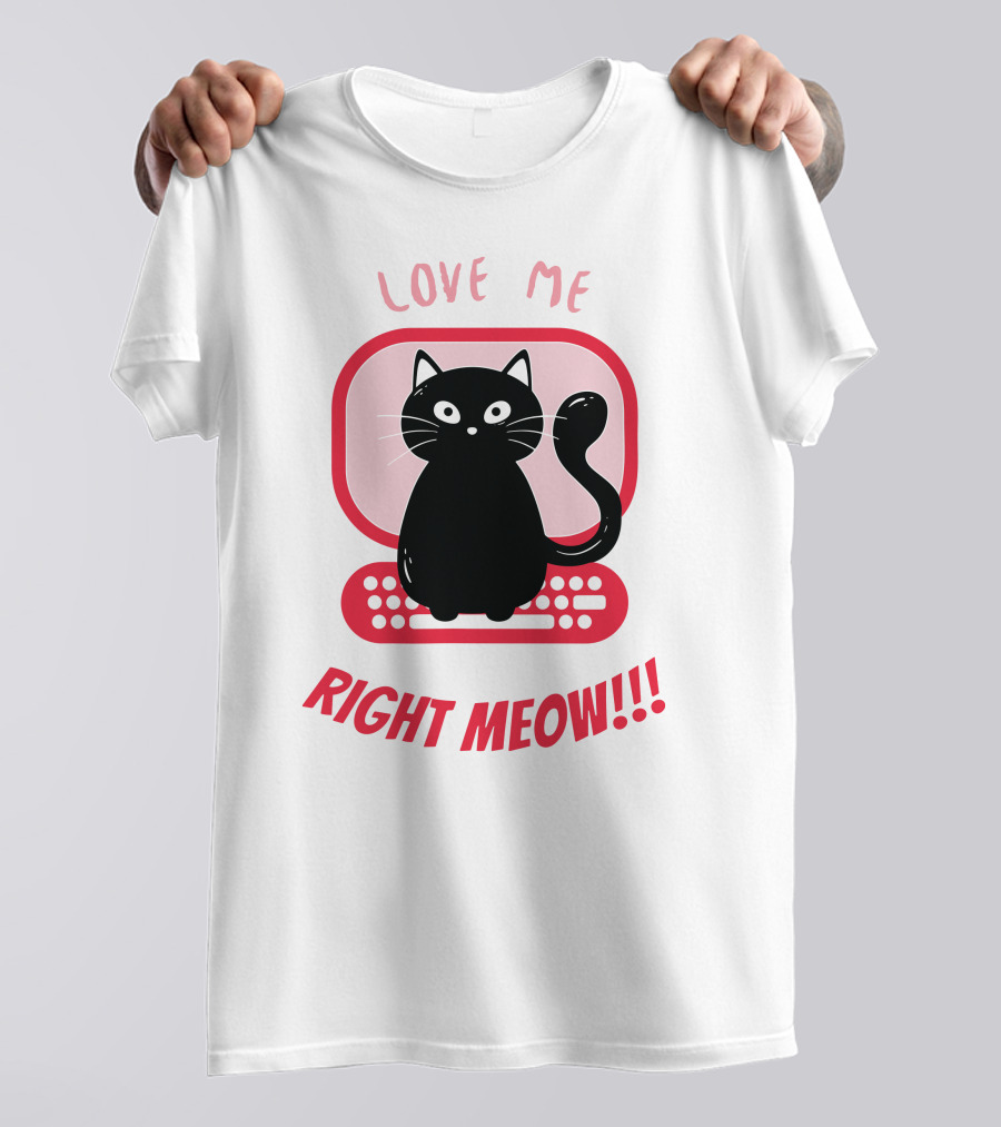 Love Me Right Meow Valentine Boss Kitty T-Shirt