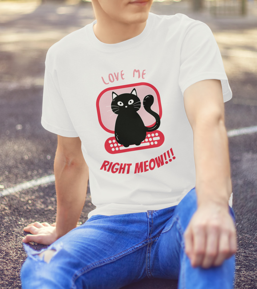 Love Me Right Meow Valentine Boss Kitty T-Shirt