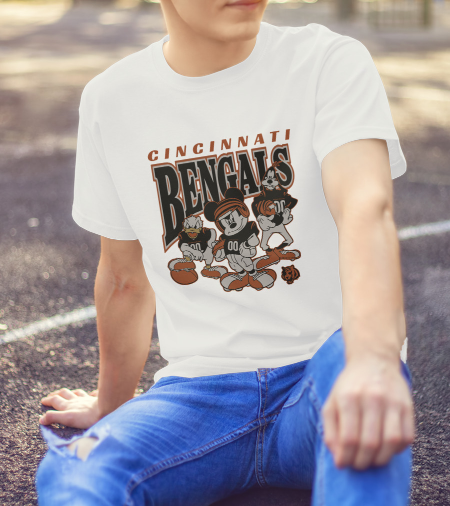 Cincinnati Bengals Disney Characters Vintage NFL Football T-Shirt