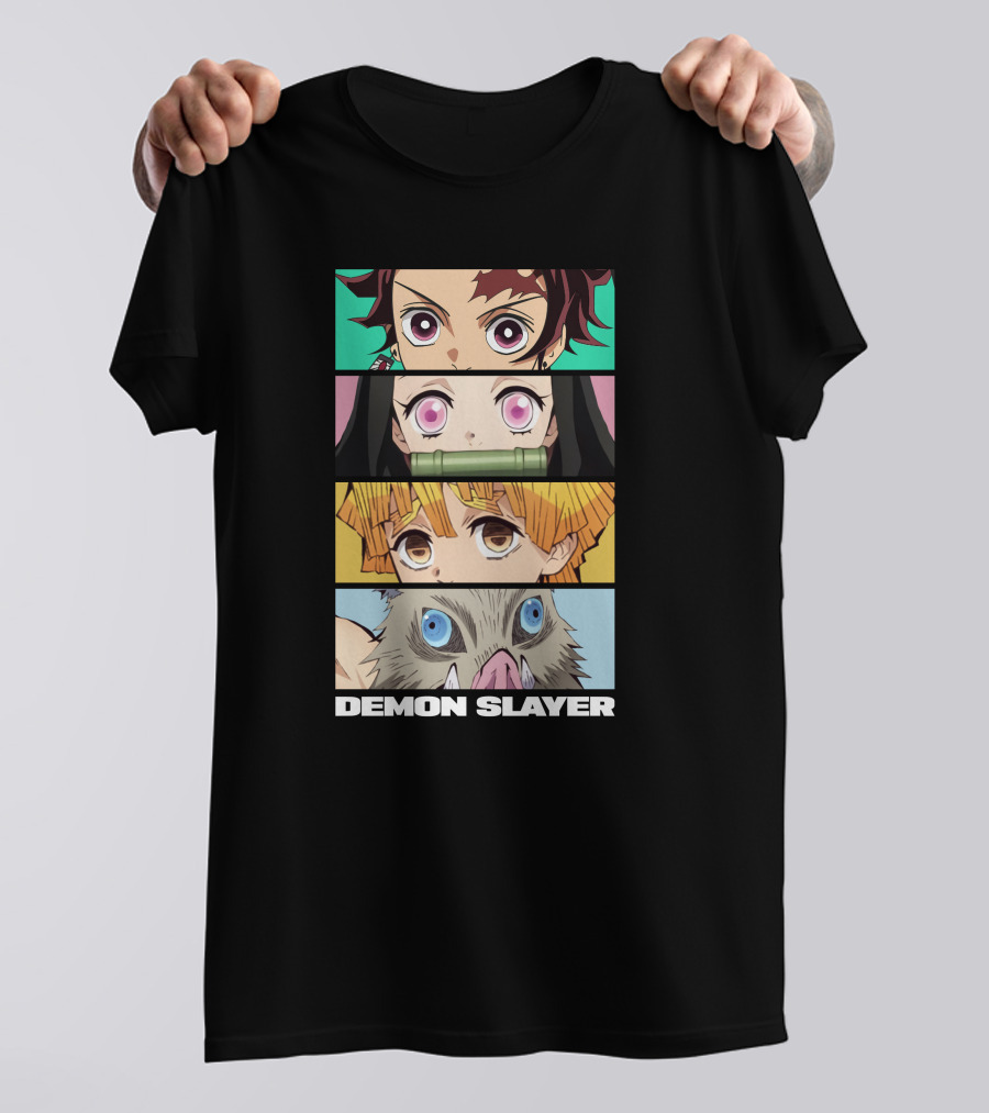 Demon Slayer Anime Characters Tanjiro Nezuko Zenitsu Inosuke T-Shirt