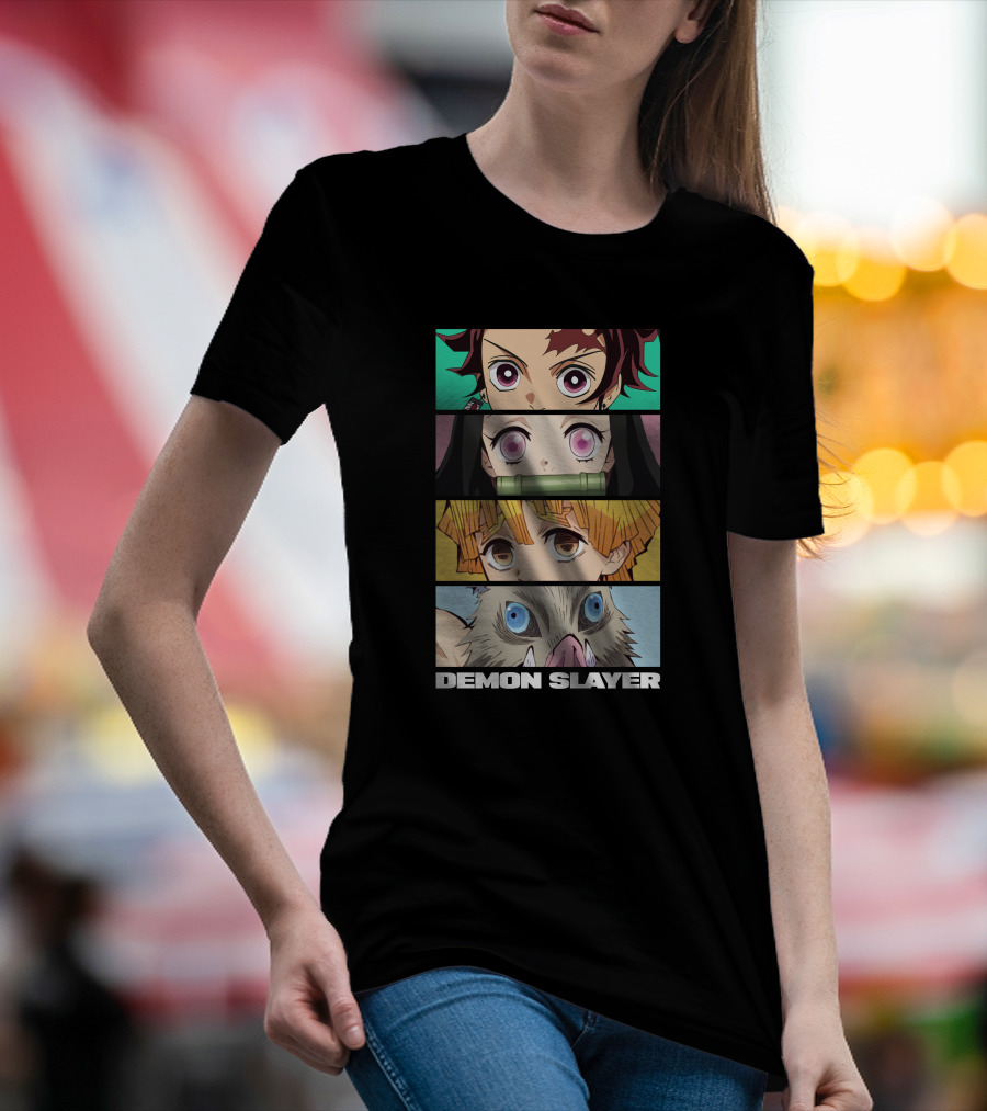 Demon Slayer Anime Characters Tanjiro Nezuko Zenitsu Inosuke T-Shirt