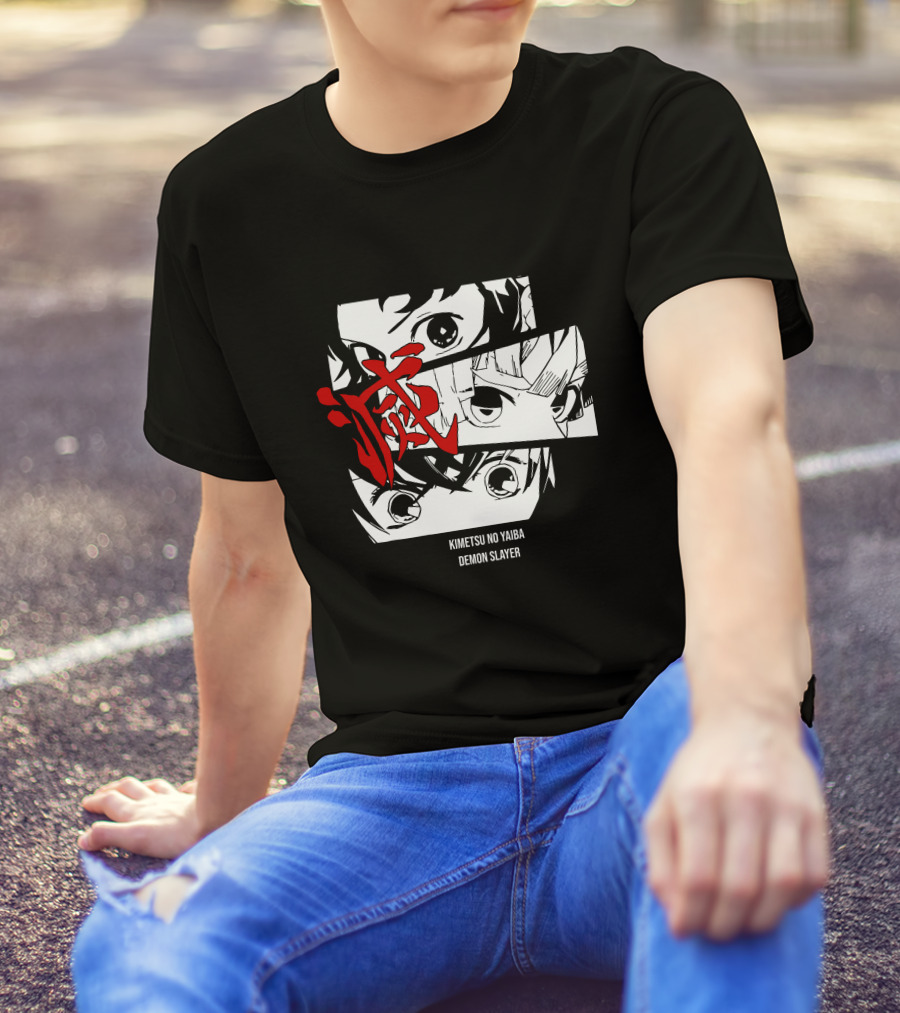 Kimetsu No Yaiba Demon Slayer Manga Panel Art Eyes T-Shirt