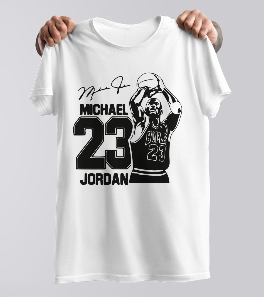 Michael Jordan 23 Bulls Basketball Signature T-Shirt