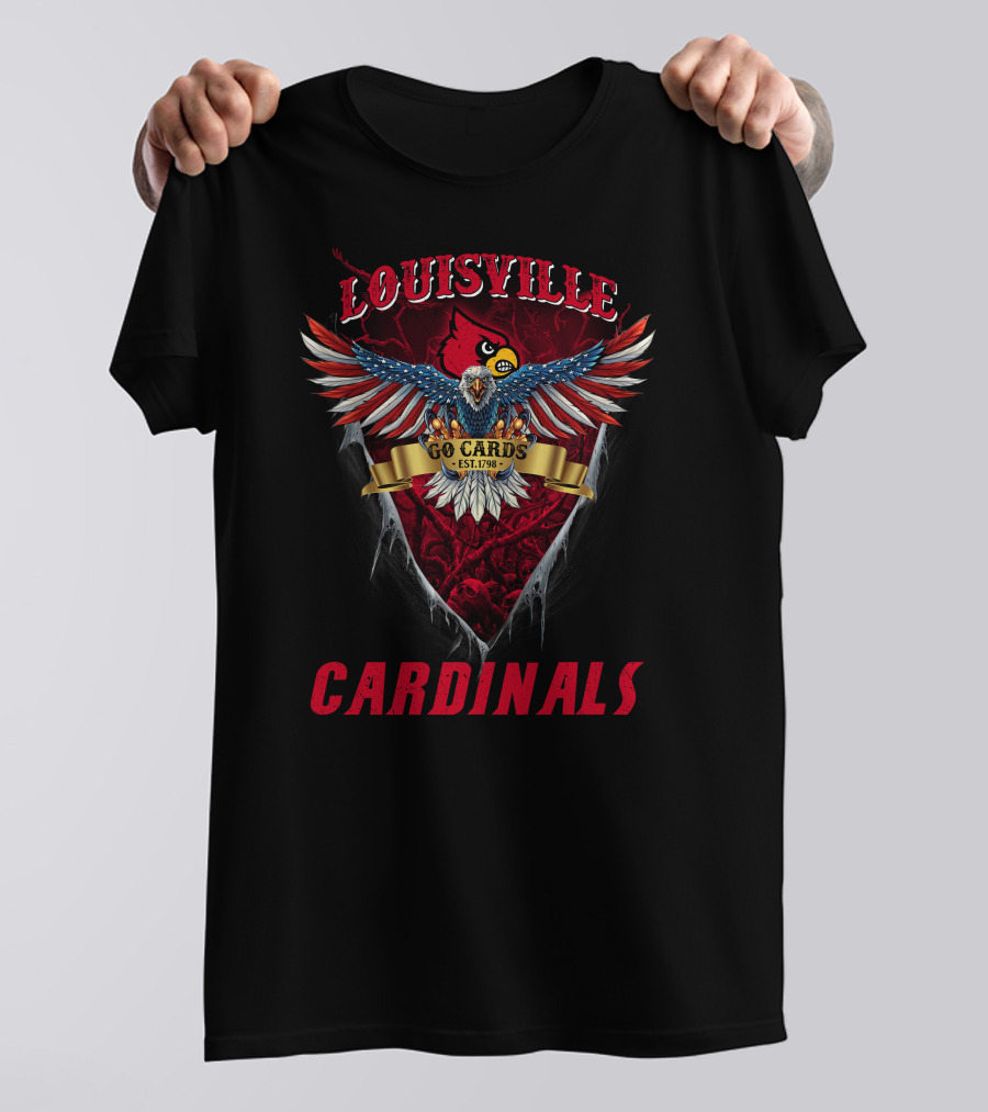Louisville Cardinals Us Eagle Go Cards Est. 1798 T-Shirt