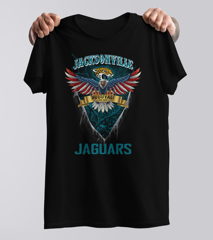 Jacksonville Jaguars Nfl Us Eagle Duuuval Est. 1993 T-Shirt