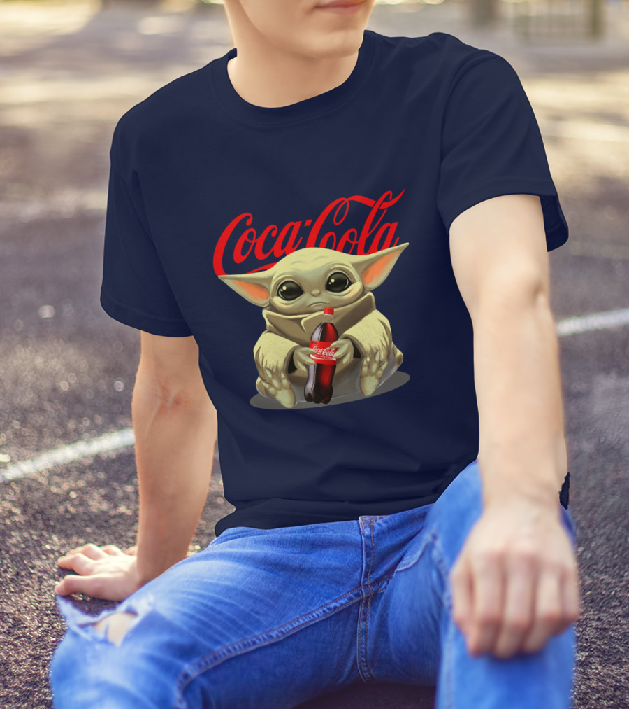 Star Wars Baby Yoda Holds Coca Cola Bottle T-Shirt