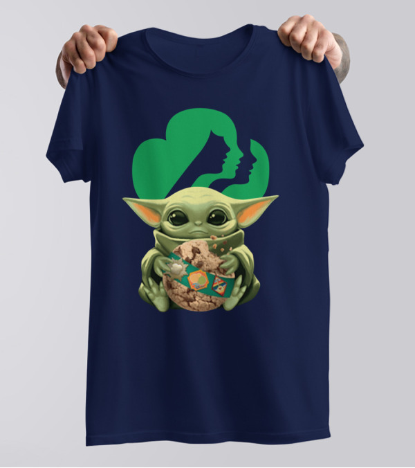 Star Wars Baby Yoda Hug Girl Scout Cookie T-Shirt