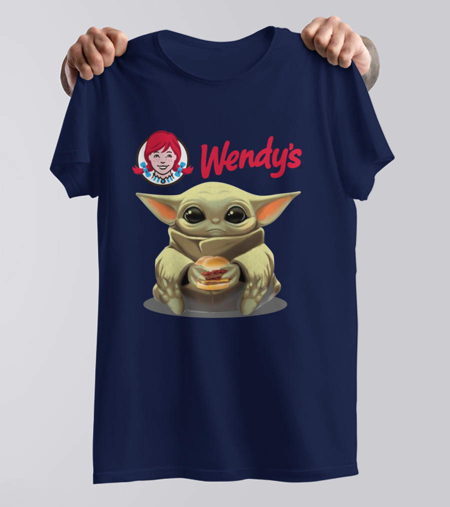 Baby Yoda Hugging Wendy's Hamburger Star Wars T-Shirt