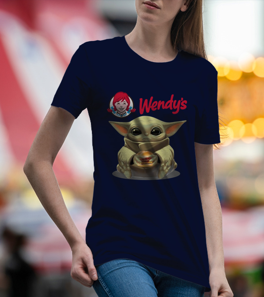 Baby Yoda Hugging Wendy's Hamburger Star Wars T-Shirt