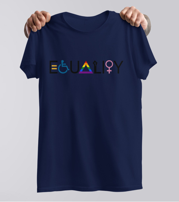 Equality Symbol Plus Size Oversized Rainbow Accessibility Gender Sign T-Shirt