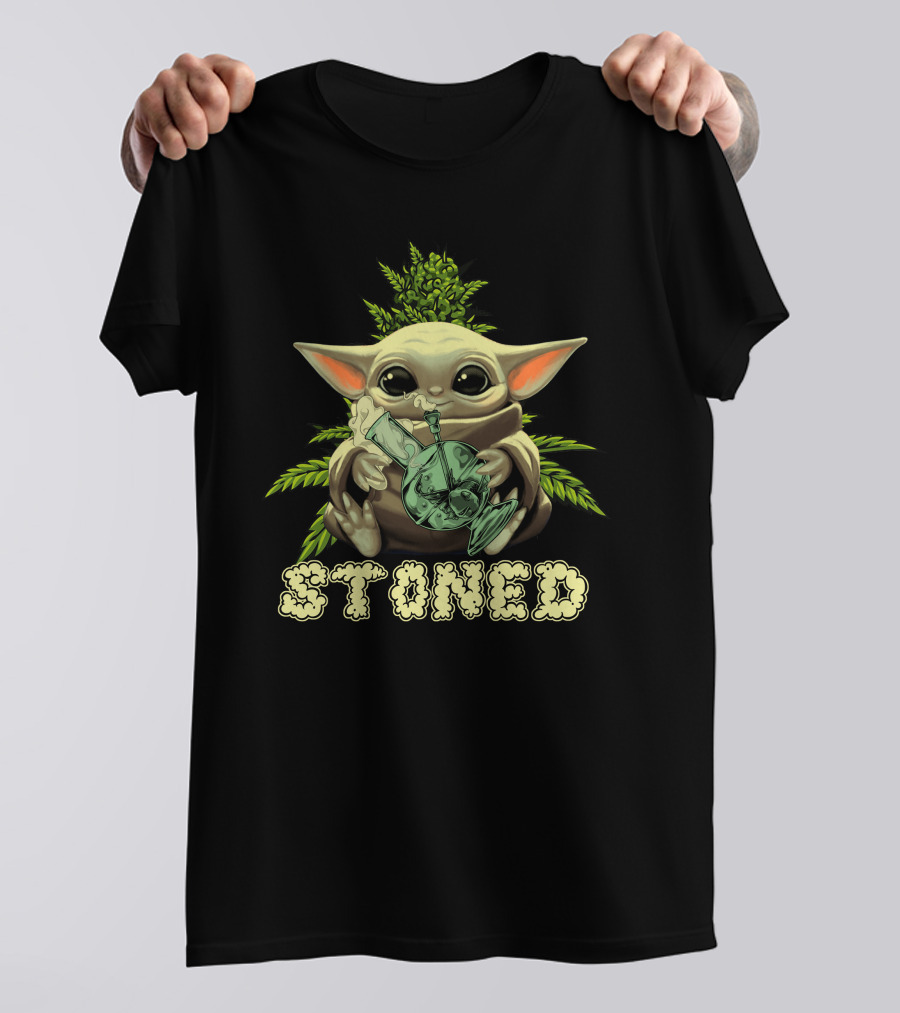 YODA BABY STONED LEAF BONG T-Shirt
