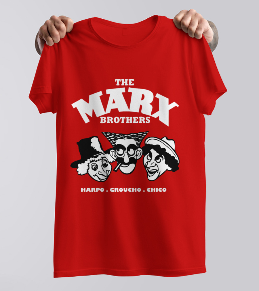 The Marx Brothers Harpo Groucho Chico Classic Comedy Icons Red T-Shirt