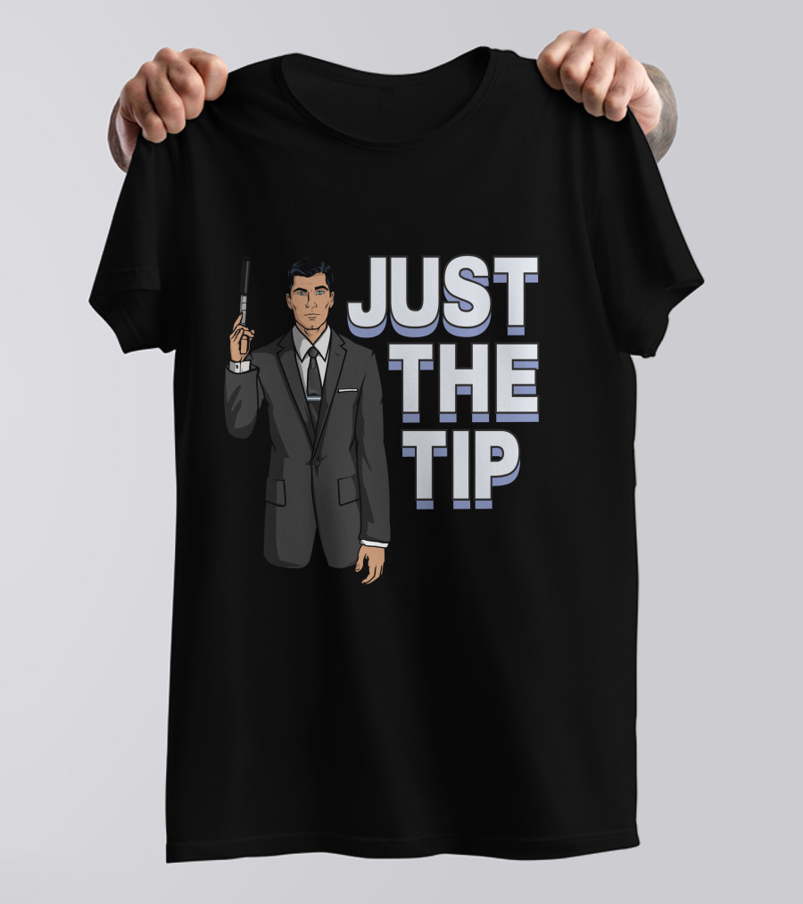 Archer Just The Tip Text Cartoon Character In Suit T-Shirt
