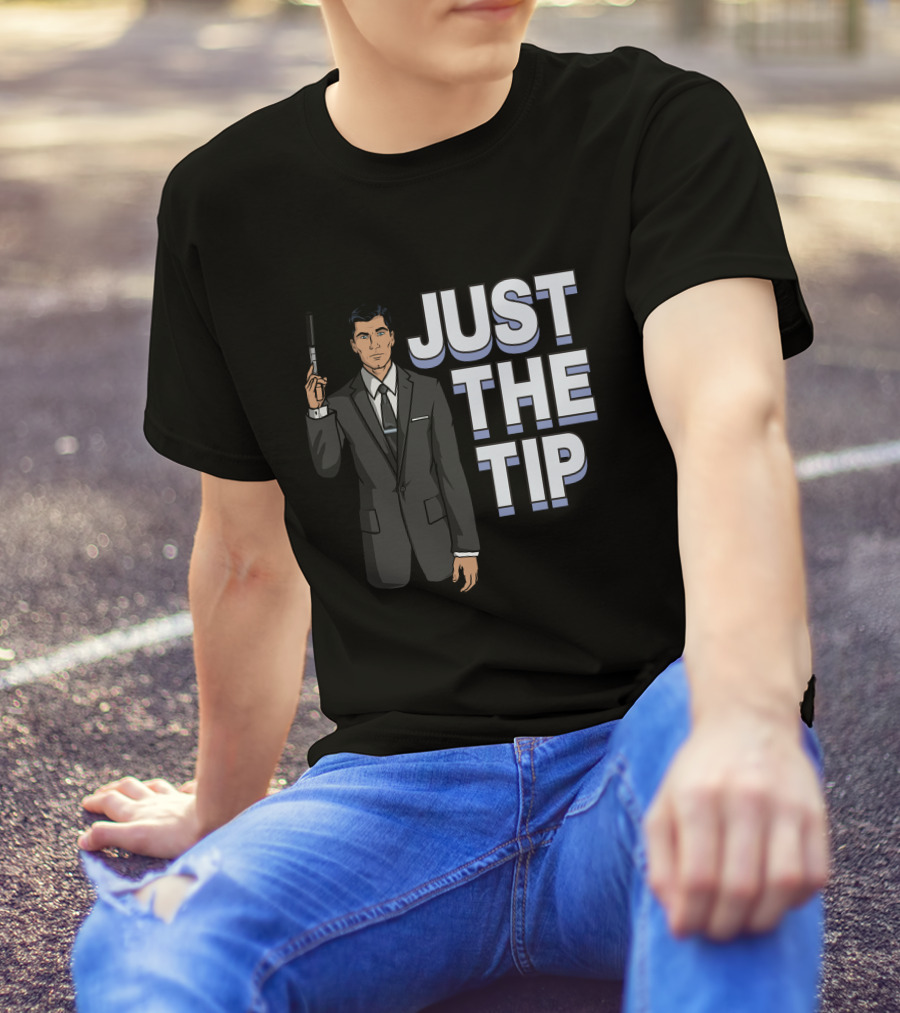 Archer Just The Tip Text Cartoon Character In Suit T-Shirt