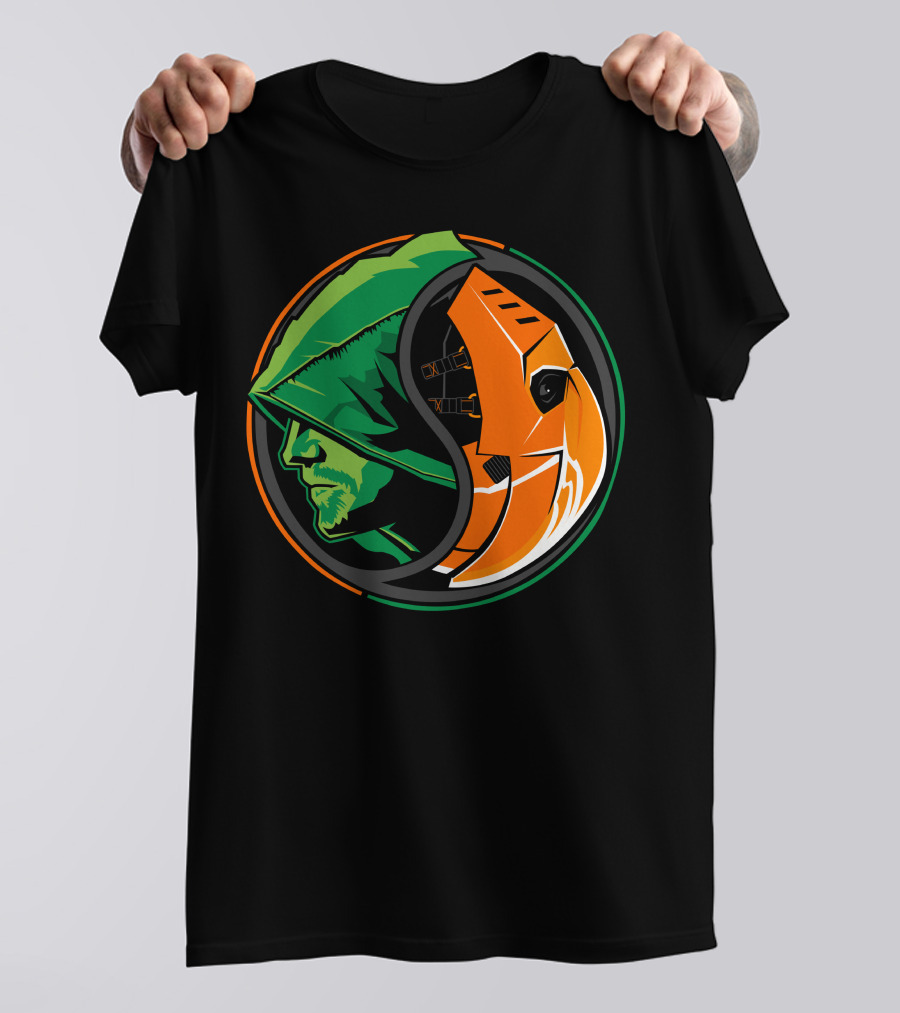 Green Arrow Slade Deathstroke Yin Yang T-Shirt