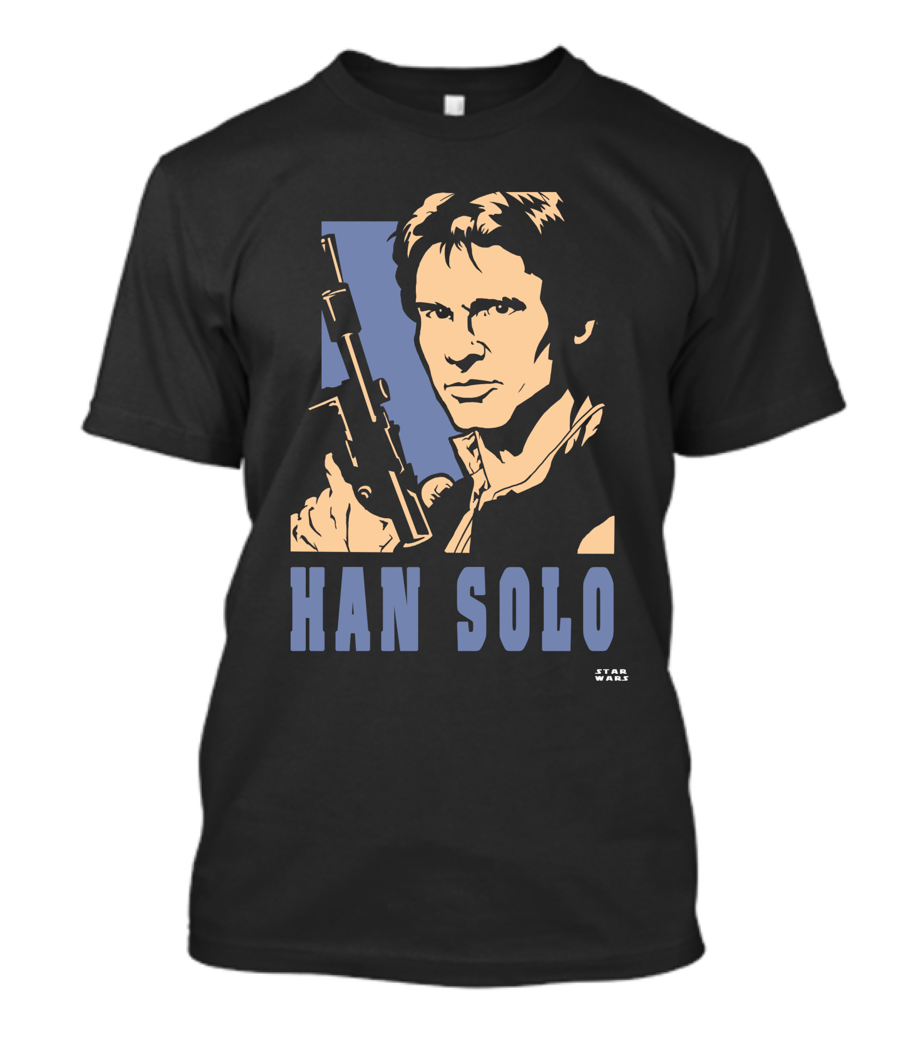 Han Solo Star Wars Vintage Style Graphic With Blaster T-Shirt