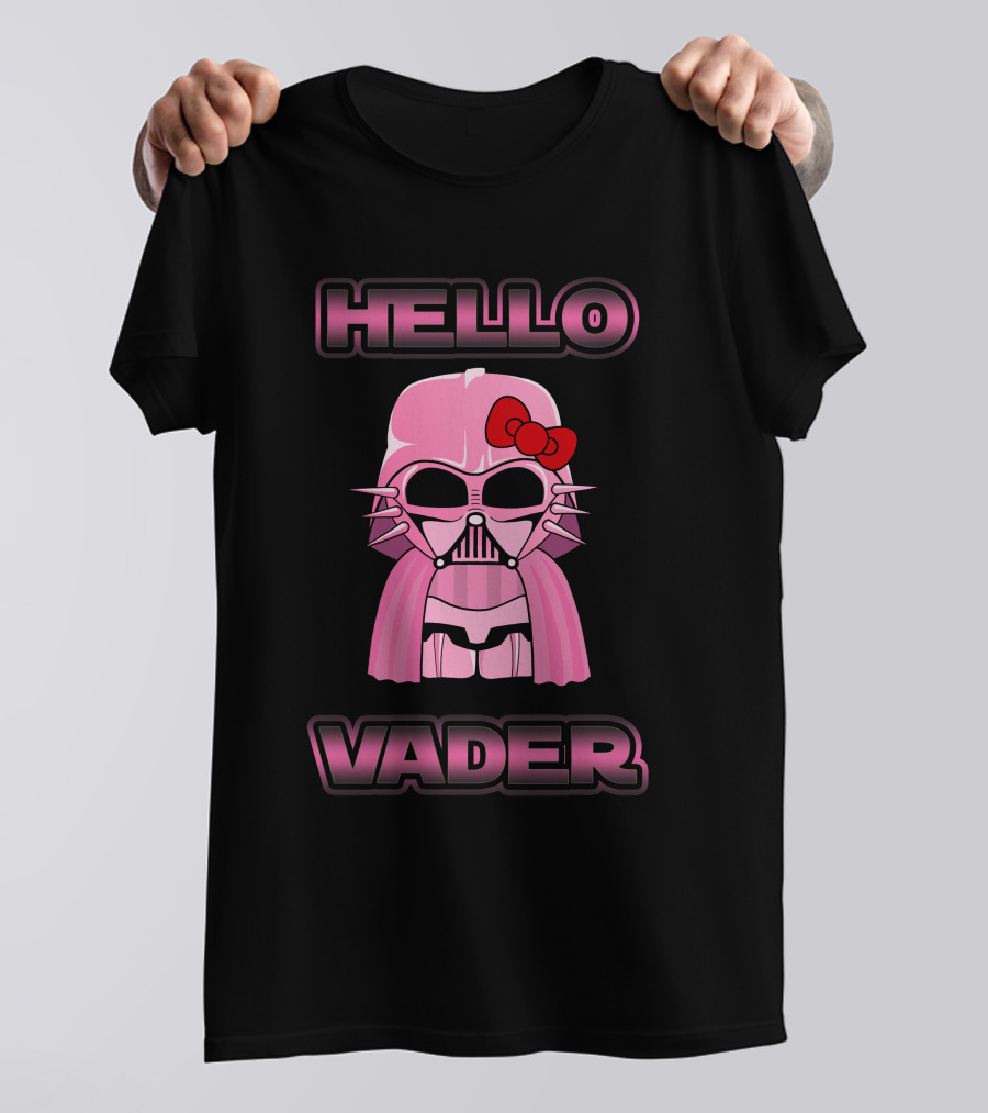 Hello Kitty Star Wars Hello Vader Pink Bow Helmet T-Shirt