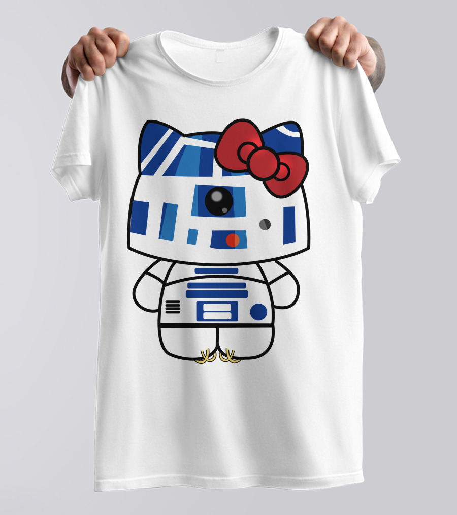 Hello Kitty Star Wars R2D2 Character Fusion With Bow T-Shirt