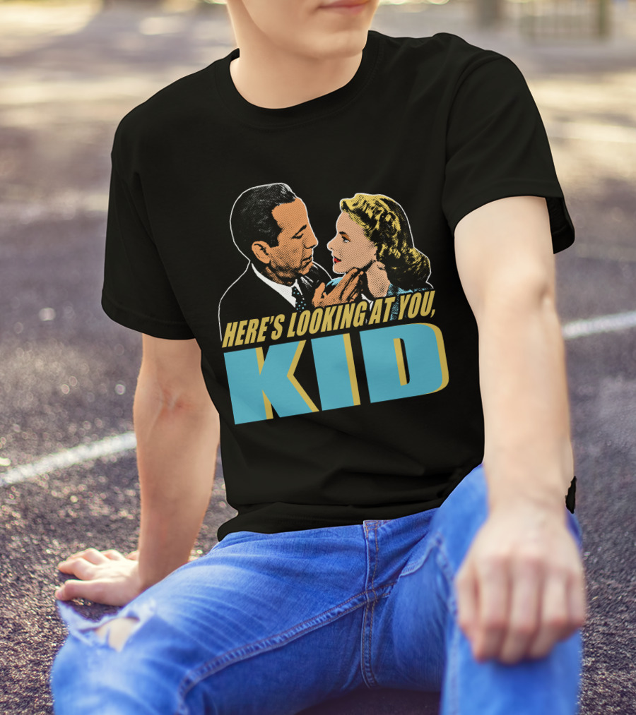 Here's Looking At You Kid Casablanca Movie Scene Retro T-Shirt