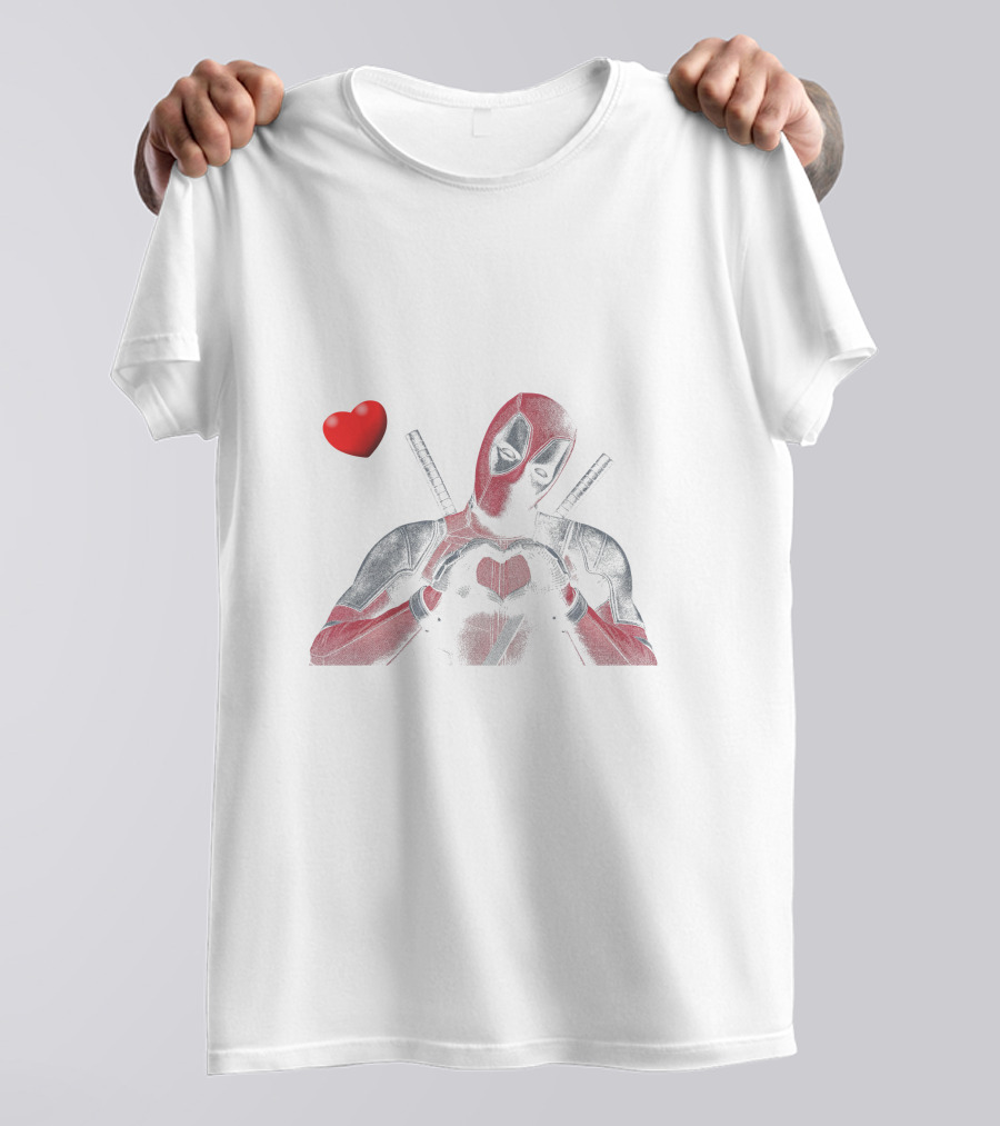 I Bet It Feels Huge In This Hand Deadpool Heart Emoji T-Shirt