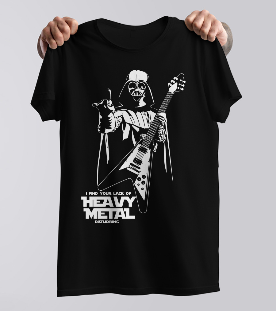 I Find Your Lack Of Heavy Metal Disturbing Star Wars Darth Vader Playing Guitar T-Shirt