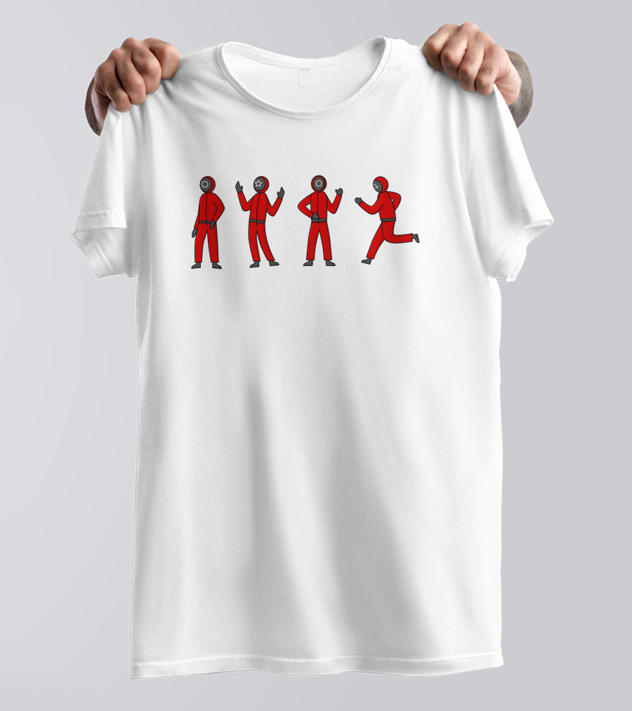 Squid Game Guards Red Jumpsuits Circle Triangle Square Running T-Shirt