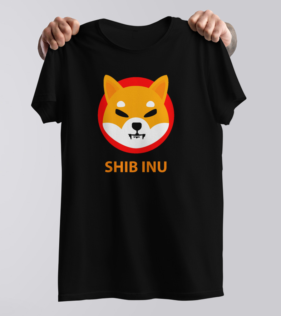 SHIB INU Coin Crypto Logo Red Circle T-Shirt