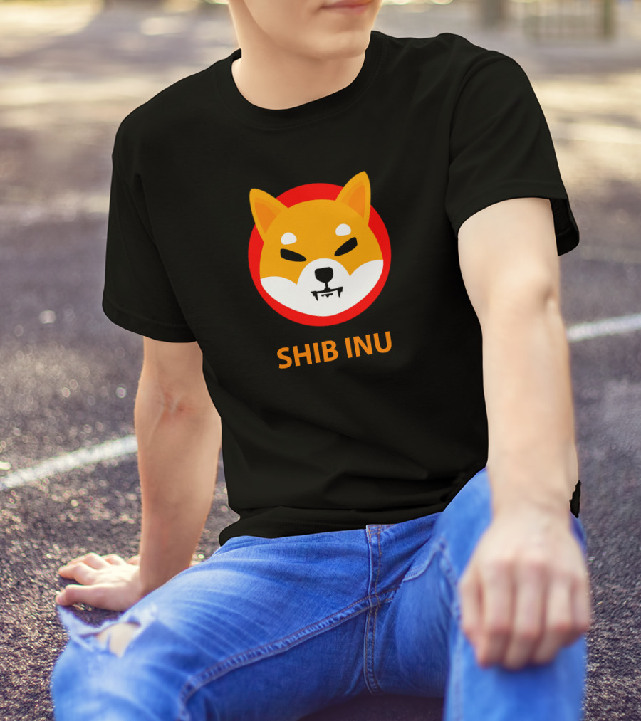 SHIB INU Coin Crypto Logo Red Circle T-Shirt