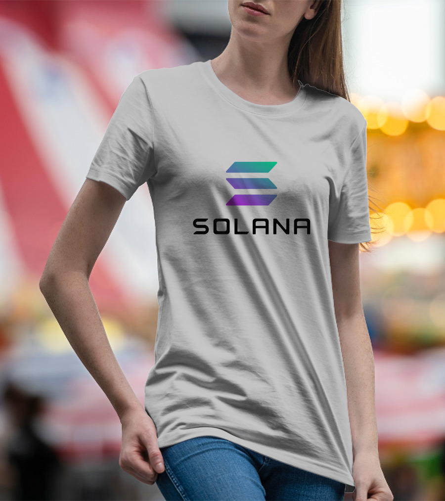 Solana Cryptocurrency Logo Multicolor Gradient T-Shirt