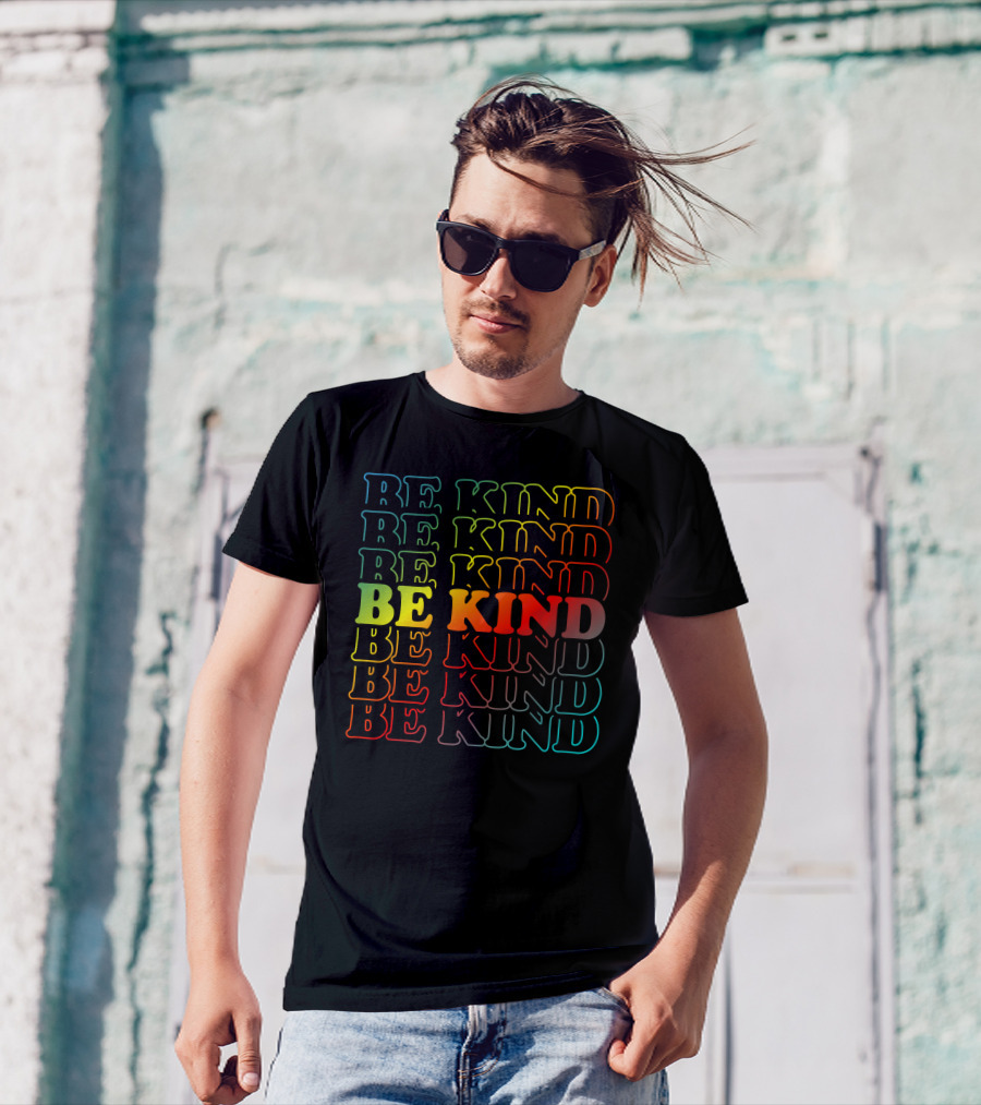 Be Kind Colorful Gradient Text Mick Foley T-Shirt