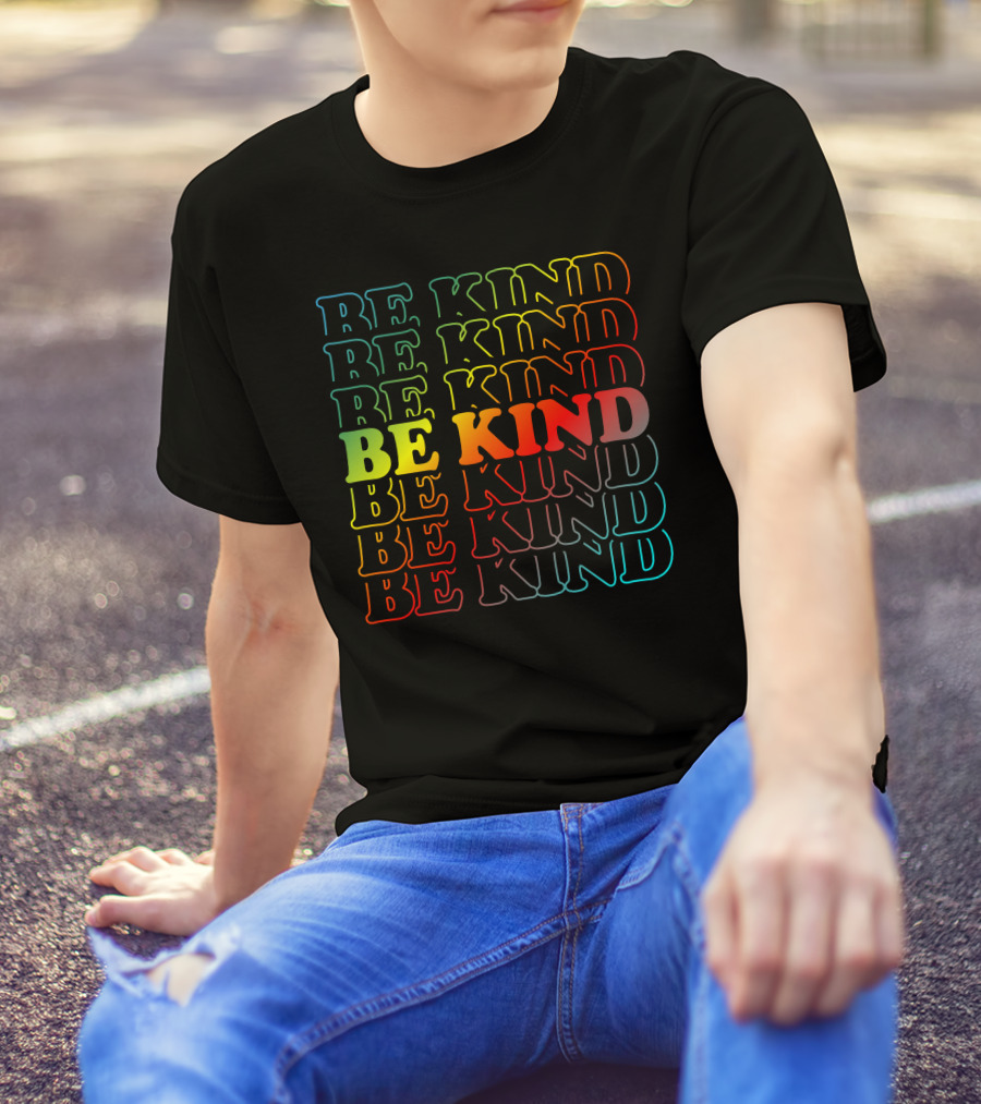 Be Kind Colorful Gradient Text Mick Foley T-Shirt