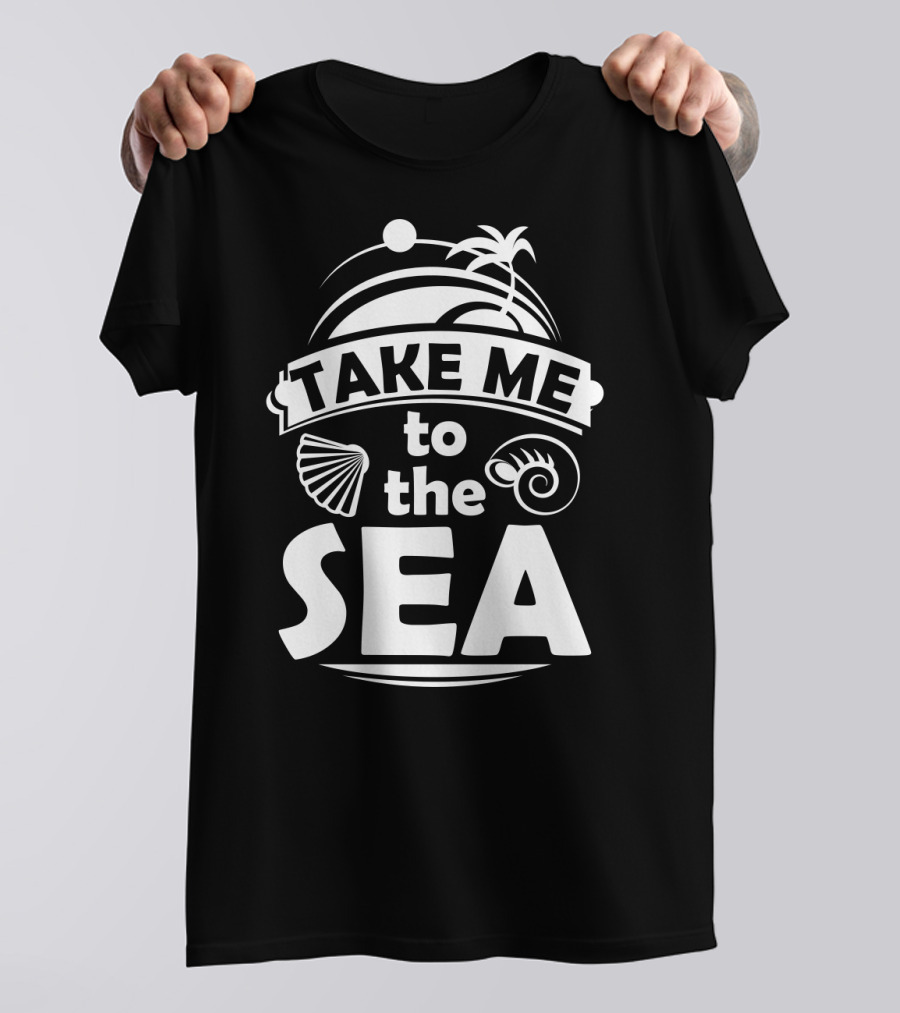 Take Me To The Sea Palm Trees And Seashells T-Shirt
