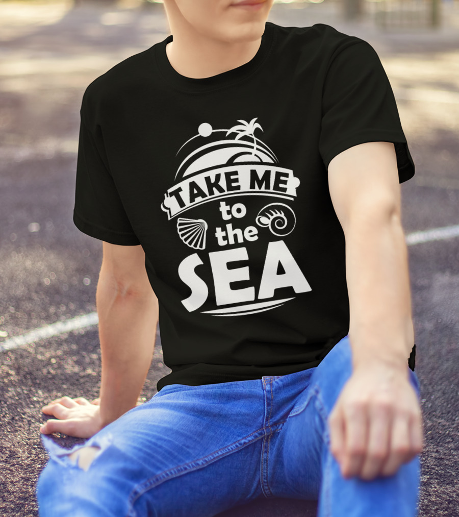 Take Me To The Sea Palm Trees And Seashells T-Shirt