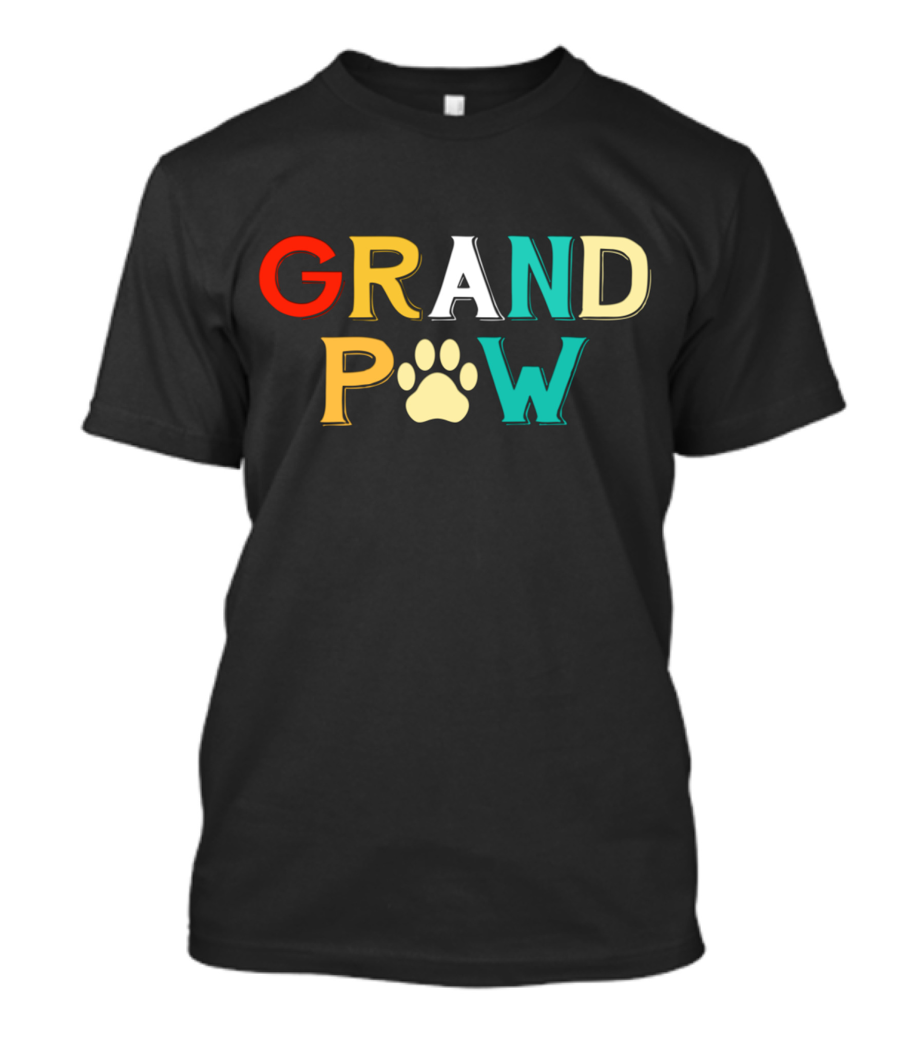 Grand Paw Doggy Puppy Lover Grandpa Funny Dog Paw Prints T-Shirt